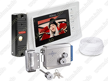 Комплект видеодомофона HDcom W-417NM с электромеханическим замком Anxing Lock – AX091